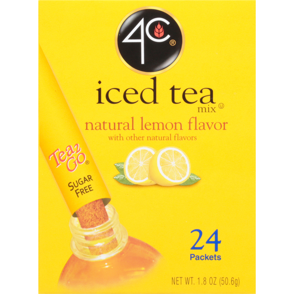 Tea 4C Foods Iced Tea Mix, Sugar Free, Natural Lemon Flavor hero