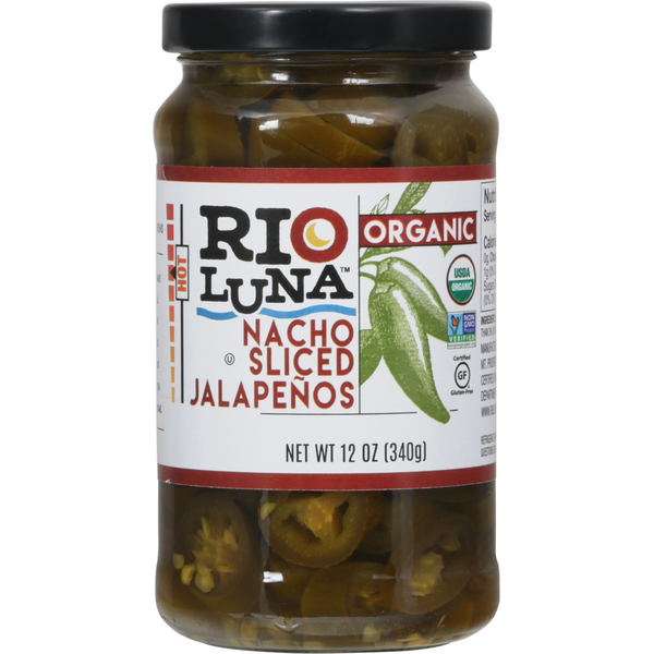 Pickled Goods & Olives Rio Luna Jalapenos, Organic, Hot, Nacho Sliced hero