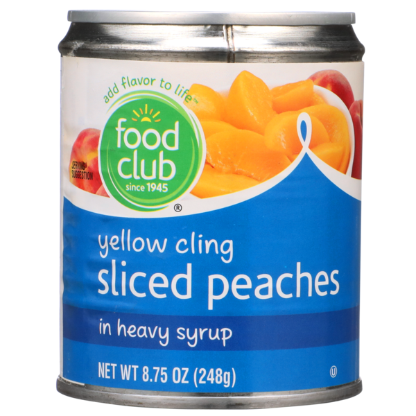 Canned Fruit & Applesauce Food Club Yellow Cling Sliced Peaches In Heavy Syrup hero