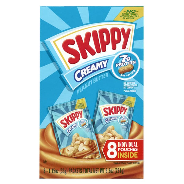 Spreads SKIPPY Creamy Peanut Butter Individual Squeeze Pack hero