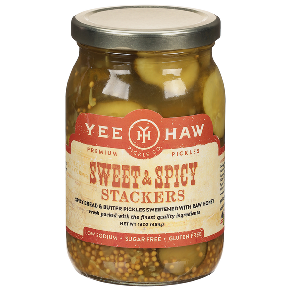 Pickled Goods & Olives Yee-Haw Pickle Co. Pickles, Premium, Stackers, Sweet & Spicy hero