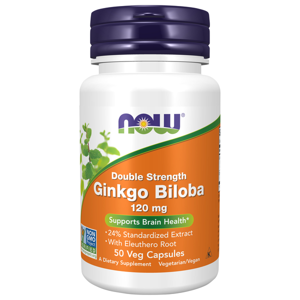 Vitamins & Supplements NOW Ginkgo Biloba, Double Strength 120 mg hero