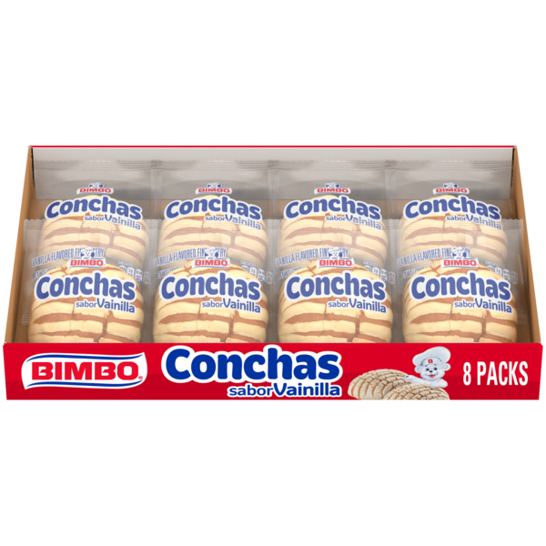 Bread Bimbo  Conchas, 8 packs, Vanilla Pastry hero