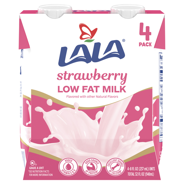 Milk LALA Milk, Low Fat, Strawberry hero