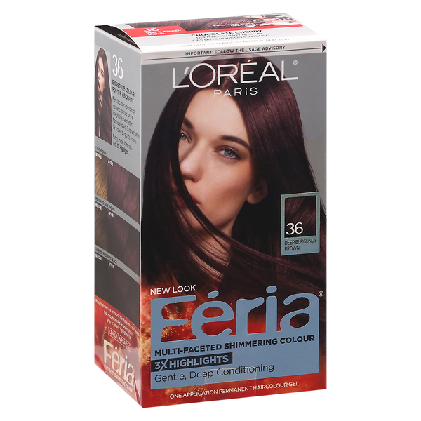 Hair Care L'Oréal Paris Féria Permanent Haircolour Gel, Deep Burgundy Brown 36 hero