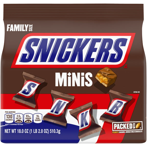 Candy & Chocolate SNICKERS Minis Size Milk Chocolate Candy Bars Family Size hero