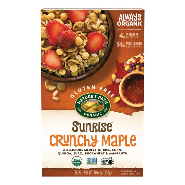 Cereal Nature's Path Organic Sunrise Crunchy Maple Cereal Gluten Free hero