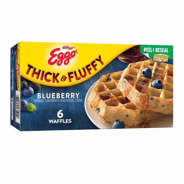 Frozen Breakfast Kellogg’s Eggo Frozen Waffles, Belgian Style, Resealable, Blueberry hero