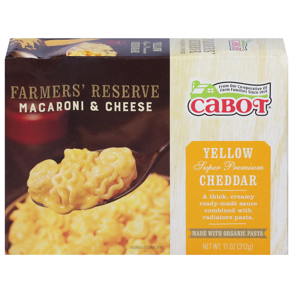 Instant Foods Cabot Macaroni & Cheese, Farmers' Reserve, Yellow, Super Premium, Cheddar hero