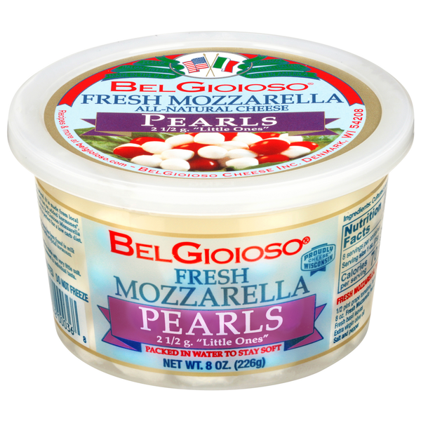 Packaged Cheese BelGioioso Fresh Mozzarella Cheese, Pearls, Cup hero