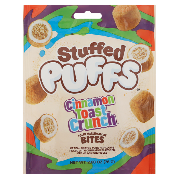 Stuffed Puffs Filled Marshmallow, Cinnamon Toast Crunch, Bites hero