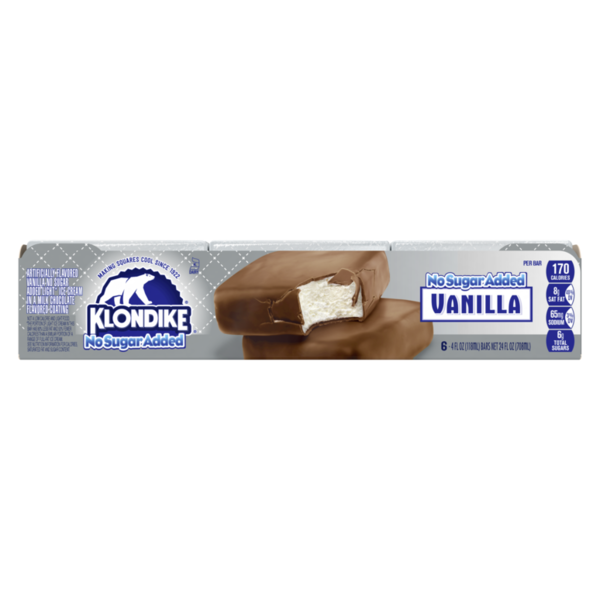 Ice Cream & Ice Klondike Frozen Dairy Dessert Bars Original No Sugar Added Dessert Bar hero