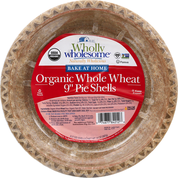 Frozen Breads & Doughs Wholly Wholesome Pie Shells, Organic, Whole Wheat, 9 Inch hero