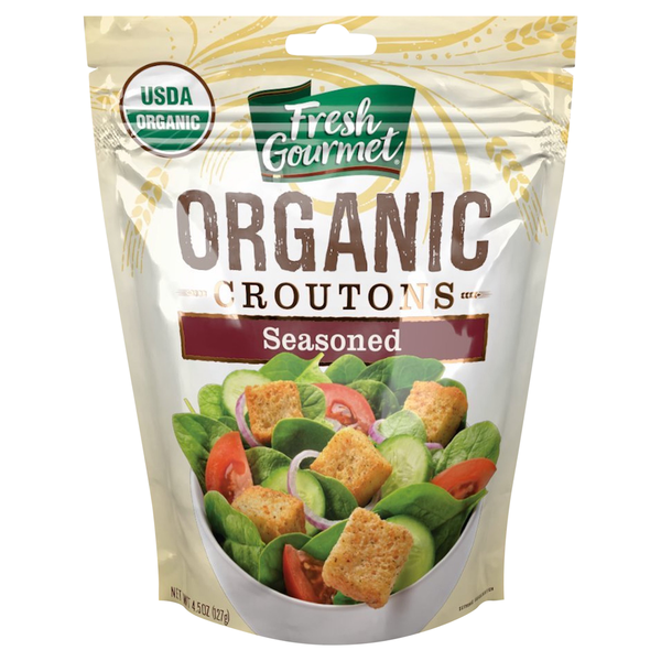 Salad Dressing & Toppings Fresh Gourmet Croutons, Organic, Seasoned hero