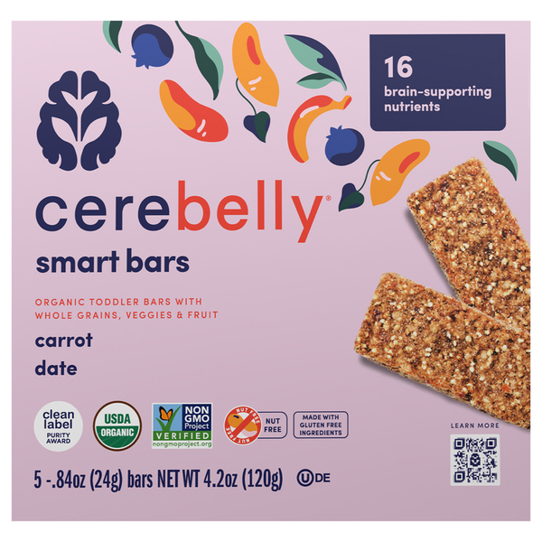 Energy & Granola Bars Cerebelly Smart Bars, Carrot Date hero