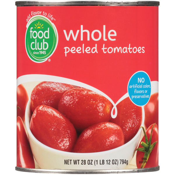 Canned & Jarred Vegetables Food Club Whole Peeled Tomatoes hero