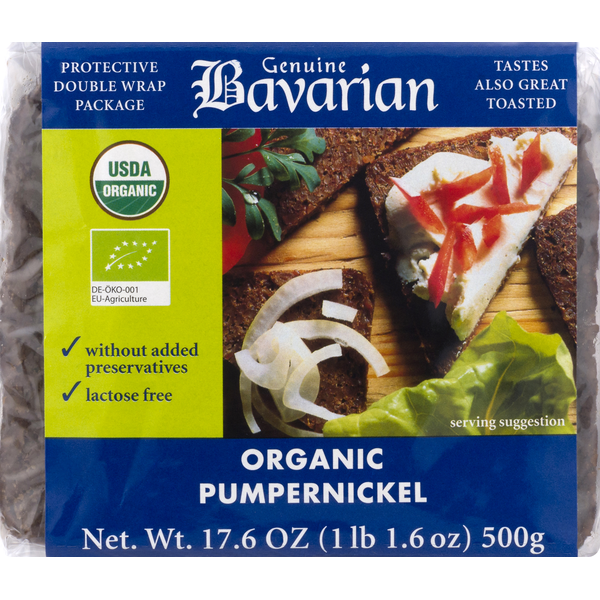 Bread Genuine Bavarian Pumpernickel, Organic hero