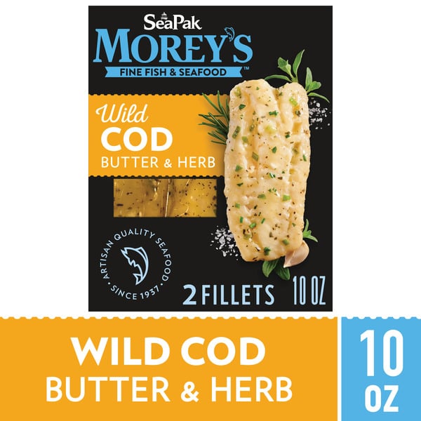 Frozen Meat & Seafood Morey's
 Herb and Butter Cod Filets, 2 Pack hero