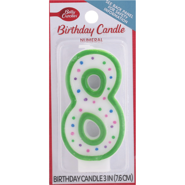 Baking Supplies & Decor Betty Crocker Birthday Candle, Numeral 8, 3 Inch hero