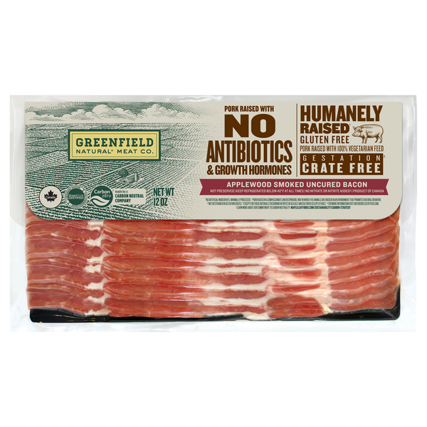 Hot Dogs, Bacon & Sausage Greenfield Natural Meat Co. Applewood Smoked Uncured Bacon hero