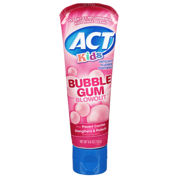 Oral Hygiene ACT Toothpaste, Bubble Gum Blowout hero