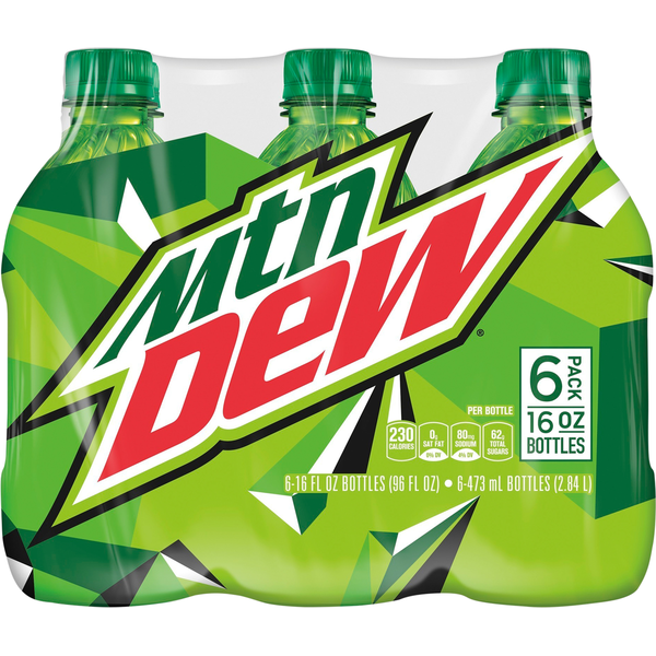 Soft Drinks Mountain Dew Soda, 6 Pack hero