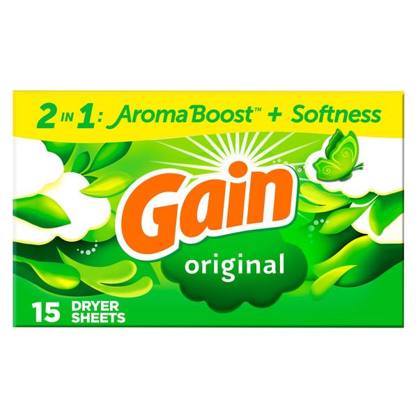 Laundry Care Gain Dryer Sheets, Original, 15 Count hero