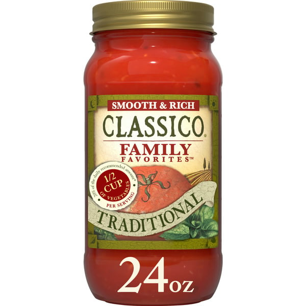 Pasta Sauce Classico Family Favorites Traditional Smooth & Rich Tomato Spaghetti Pasta Sauce hero