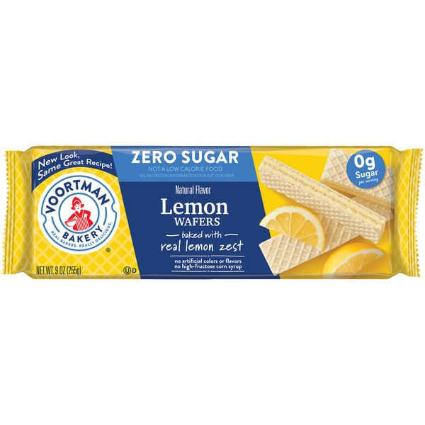 Cookies & Cakes Voortman Bakery Wafers, Zero Sugar, Lemon hero