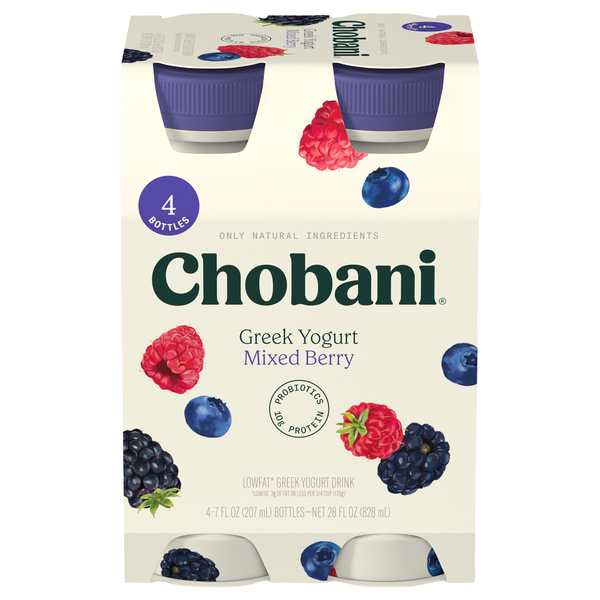 Yogurt Chobani Yogurt Drink, Greek, Lowfat, Mixed Berry hero