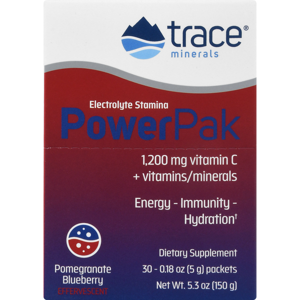 Vitamins & Supplements Trace Minerals Electrolyte Stamina, Power Pak, Effervescent, Pomegranate Blueberry hero