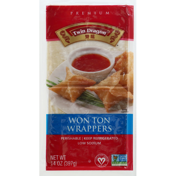 Asian Foods Twin Dragon Won Ton Wrappers, Premium hero