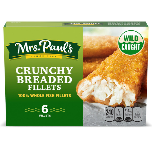 Frozen Meat & Seafood Mrs. Paul's Crunchy Breaded Fish Fillets, Frozen hero