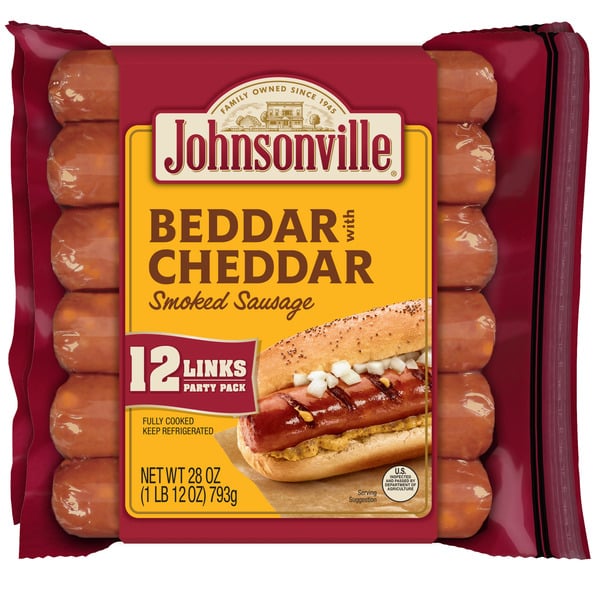 Hot Dogs, Bacon & Sausage Johnsonville Beddar with Cheddar Smoked Sausage hero