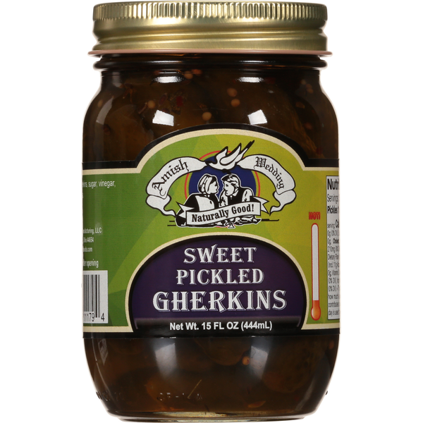 Pickled Goods & Olives Amish Wedding Gherkins, Sweet Pickled hero