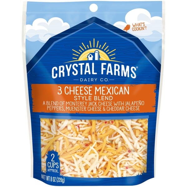 Packaged Cheese Crystal Farms 3 Cheese Mexican Style Blend Cheese hero