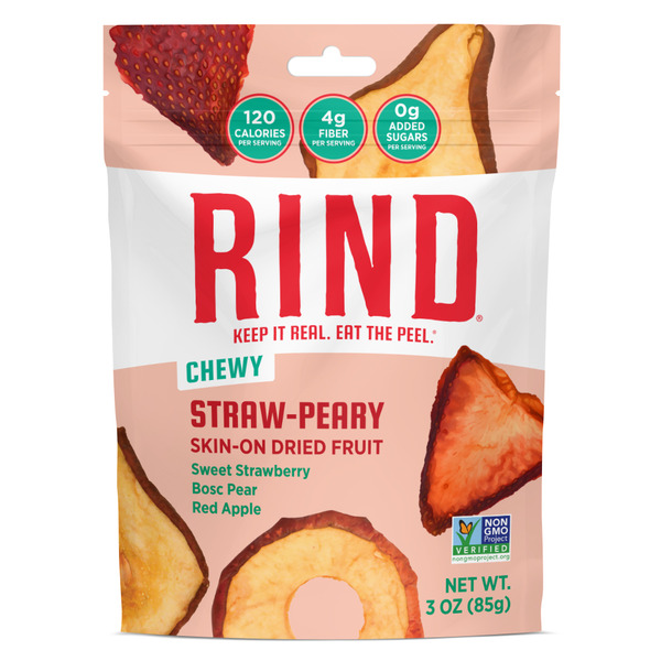 Nuts, Seeds & Dried Fruit RIND Straw-Peary, Dried Strawberries Pears and Apples hero