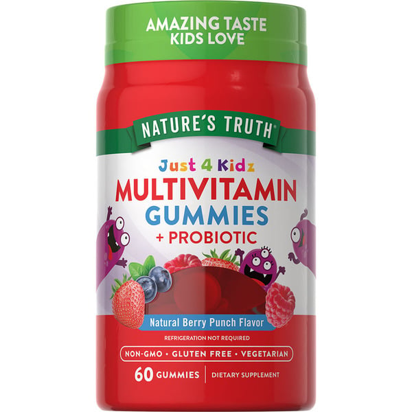 Baby First Aid & Vitamins Nature's Truth Just 4 Kidz Multivitamin plus Probiotic Gummies hero