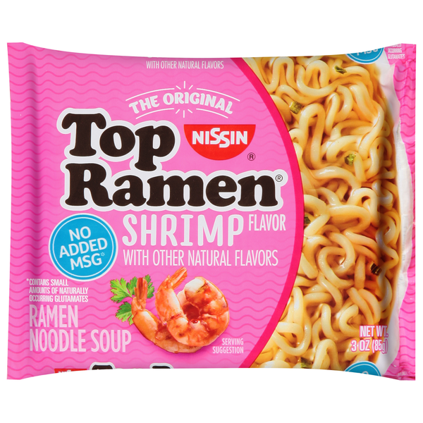 Instant Foods Nissin Ramen Noodle Soup, Shrimp Flavor hero