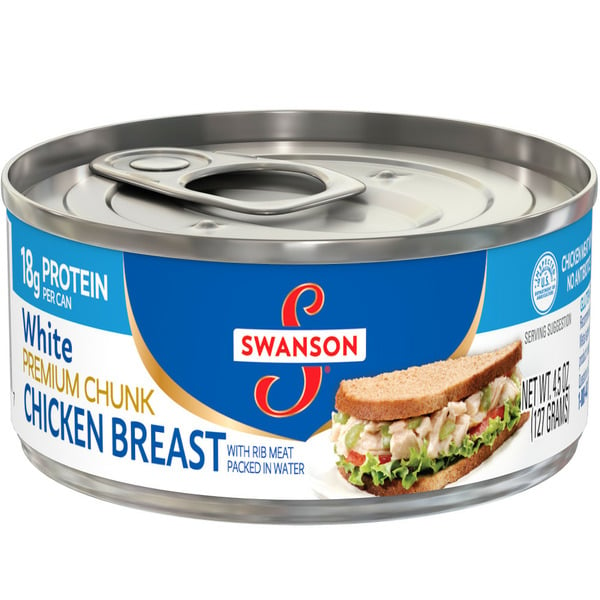 Canned Meat, Seafood & Beans Swanson's White Premium Chunk Canned Chicken Breast in Water hero