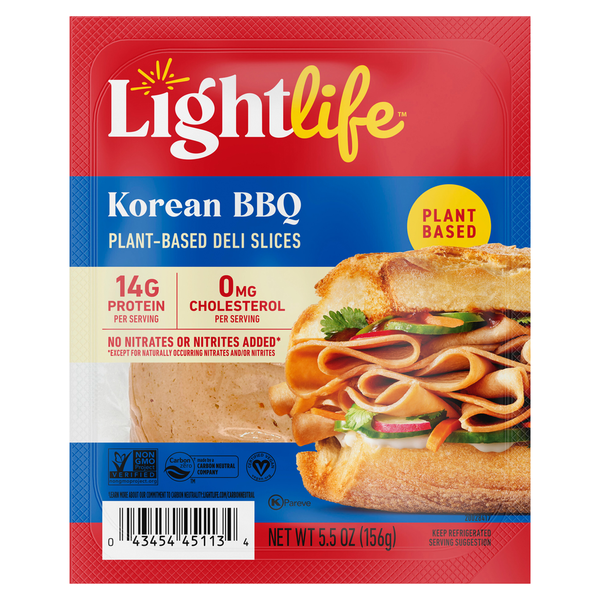 Fresh Vegetables Lightlife Deli Slices, Plant-Based, Korean BBQ hero