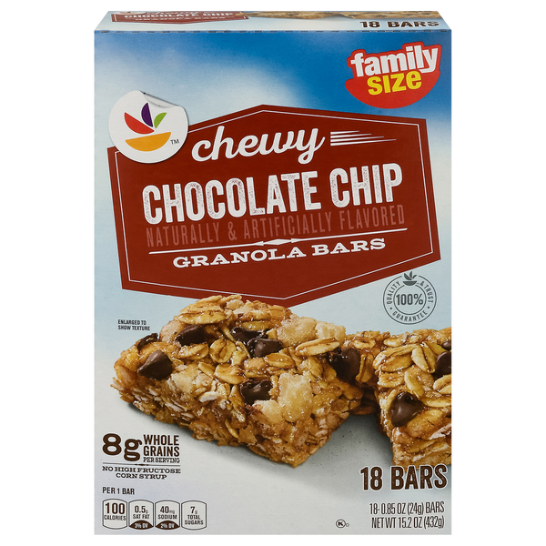 Candy & Chocolate Store Brand Granola Bars, Chocolate Chip, Chewy, Family Size hero