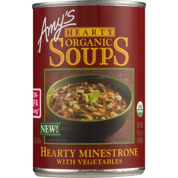 Soup, Broth & Bouillon Amy's Kitchen Hearty Minestrone with Vegetables Soup hero