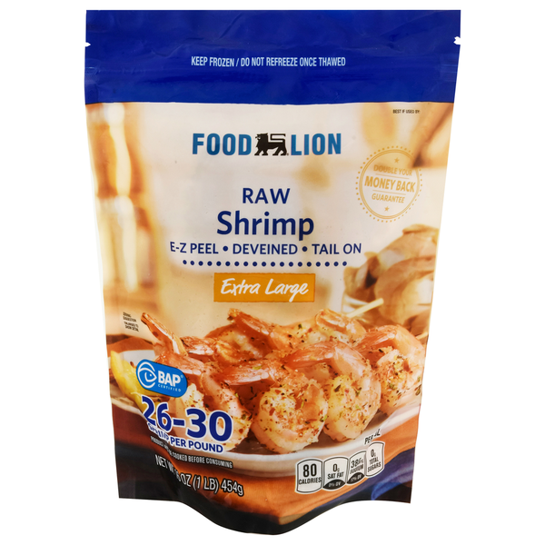 Frozen Shrimp & Shellfish Food Lion Extra Large Raw Shrimp, 26-30ct hero