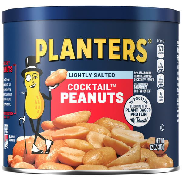 Nuts/Trail Mix/Rice Cakes Planters Lightly Salted Cocktail Peanuts hero