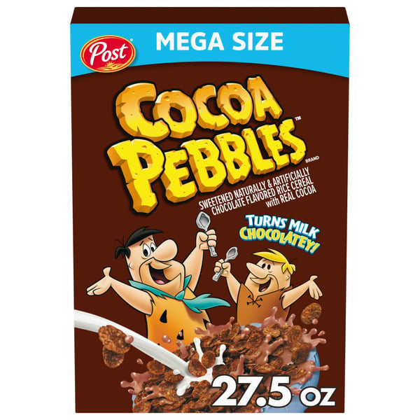 Cereal Post Cocoa Pebbles Breakfast Cereal, Gluten Free, Kids Snacks, Extra Large Cereal Box hero