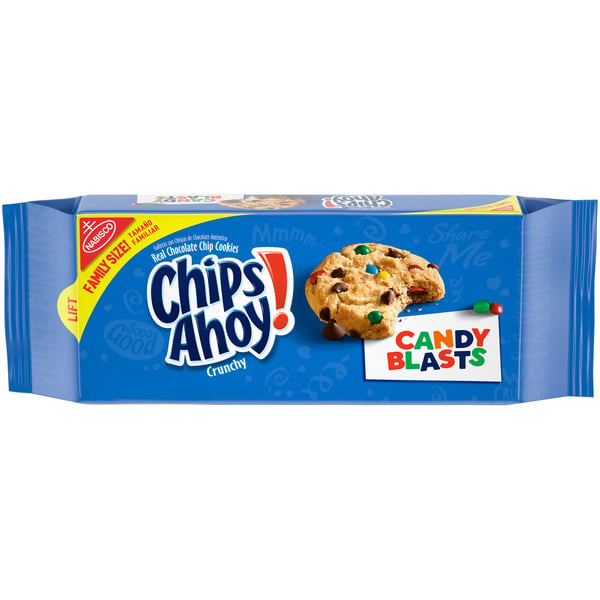 Cookies & Cakes Chips Ahoy! Candy Blasts Chocolate Chip Cookies, Family Size hero