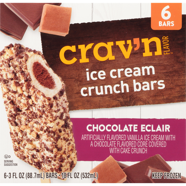 Ice Cream & Ice Crav'n Flavor Ice Cream Crunch Bars, Chocolate Eclair hero