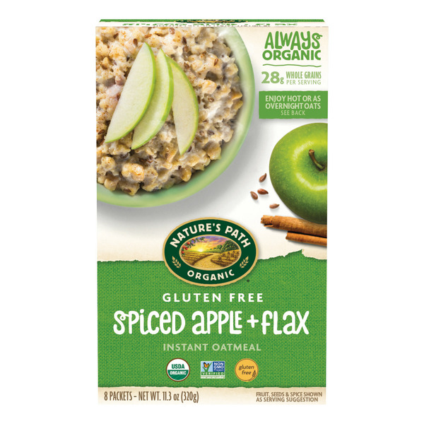 Hot Cereal & Pancake Mixes Nature's Path Spiced Apple + Flax Gluten Free Oatmeal hero