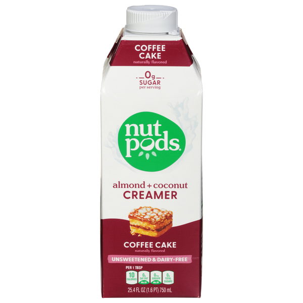 nutpods Creamer, Almond + Coconut, Coffee Cake hero